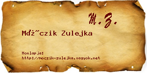 Móczik Zulejka névjegykártya